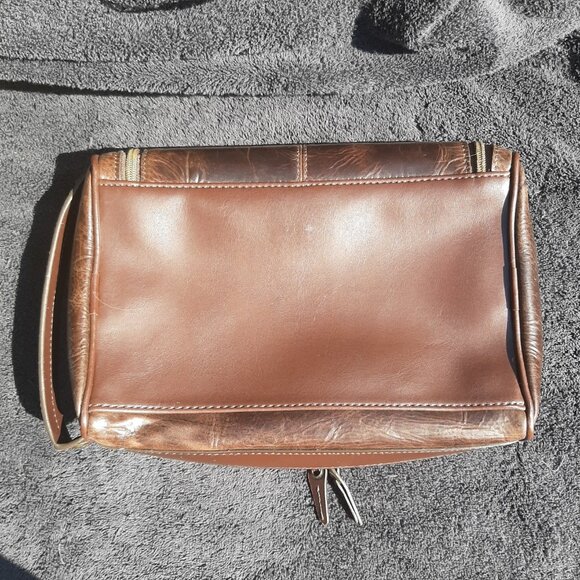 Fossil Men's Leather Hanging Toiletry Wash Bag Brown Travel Nashville Predators - Picture 7 of 13